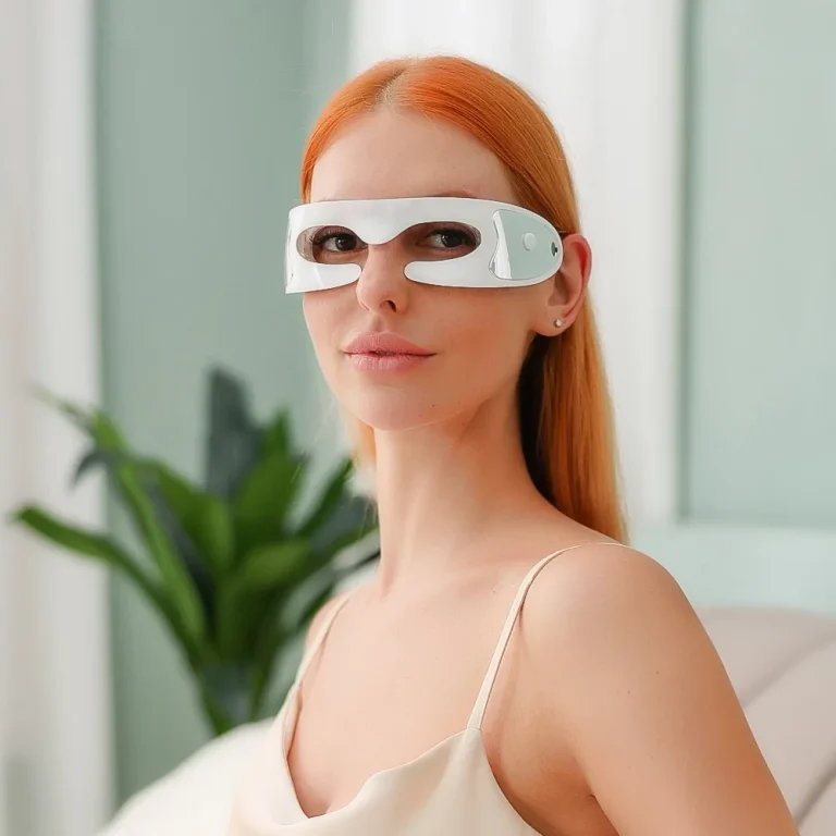 Model wearing LED eye mask-2